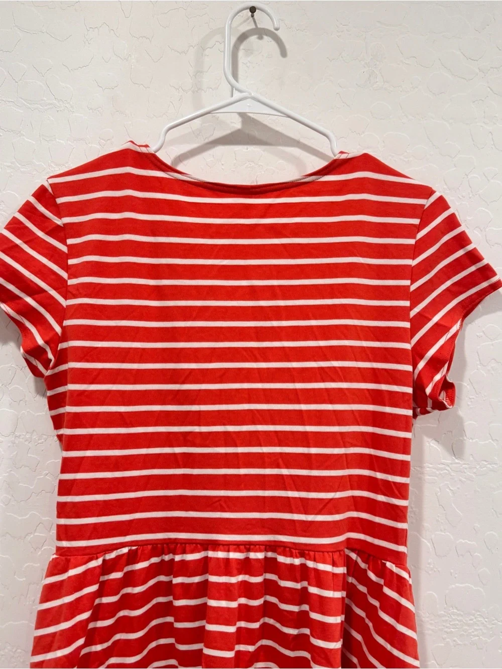 Pact Striped Midi Dress Womens Large Orange White Surplice V Neck Casual Summer
